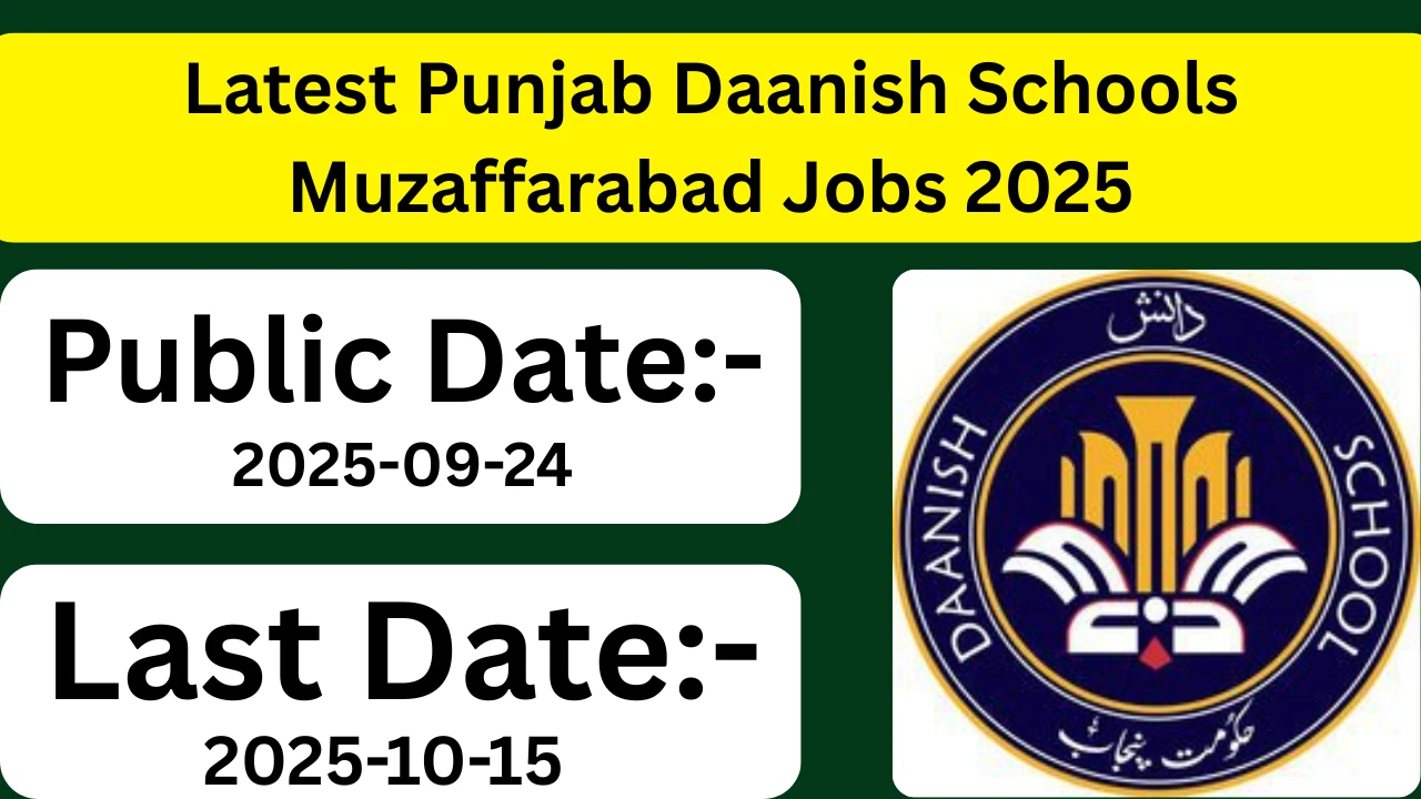 Latest Punjab Daanish Schools Muzaffarabad Jobs 2025